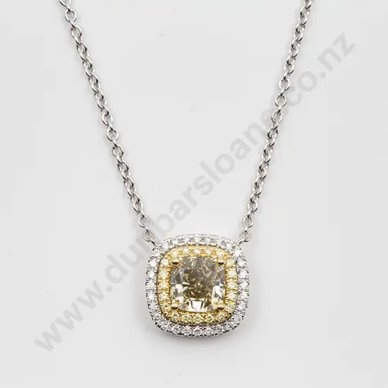 18ct Modern Fancy Diamond Cluster Pendant