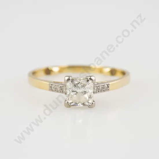 18ct Yellow & White Gold Solitaire Diamond Ring