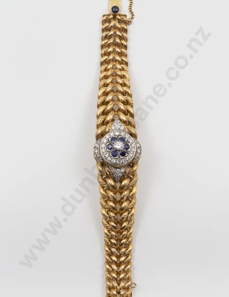 Hausmann & Co Diamond and Sapphire Ladies Watch Bracelet Image 1++
