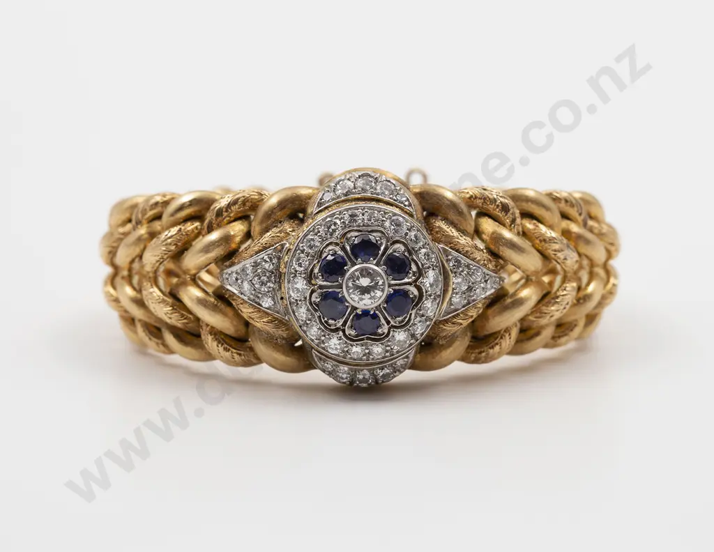 Hausmann & Co Diamond and Sapphire Ladies Watch Bracelet Image 1++