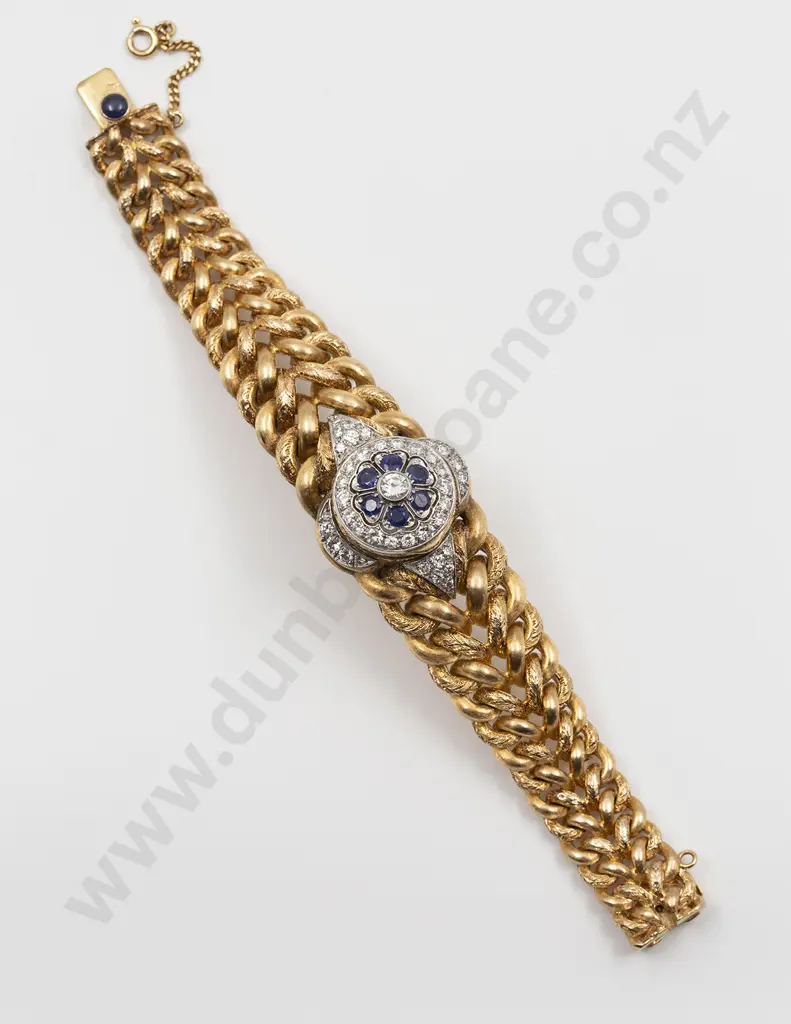 Hausmann & Co Diamond and Sapphire Ladies Watch Bracelet Image 1++
