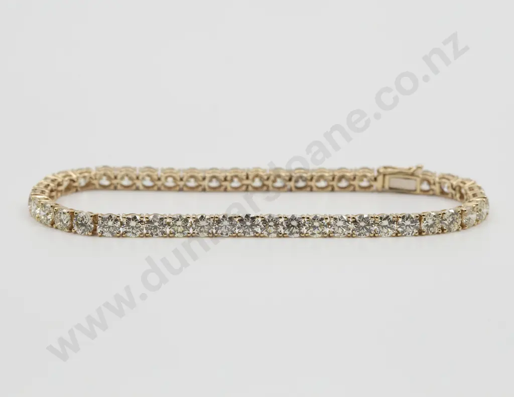 14ct Yellow Gold 46stone Diamond Tennis Bracelet Image 1++