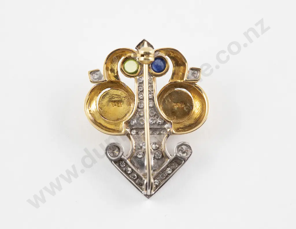 18ct Yellow & White Gold Arrow Style Brooch Image 1++