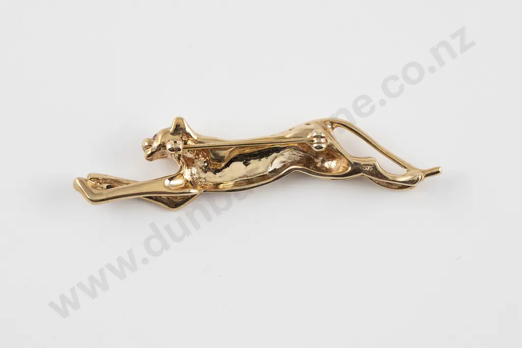 9ct Running Leopard Brooch Image 1++
