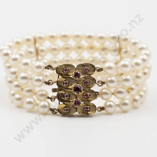 Four Uniform Strand Cultured Pearl Bracelet