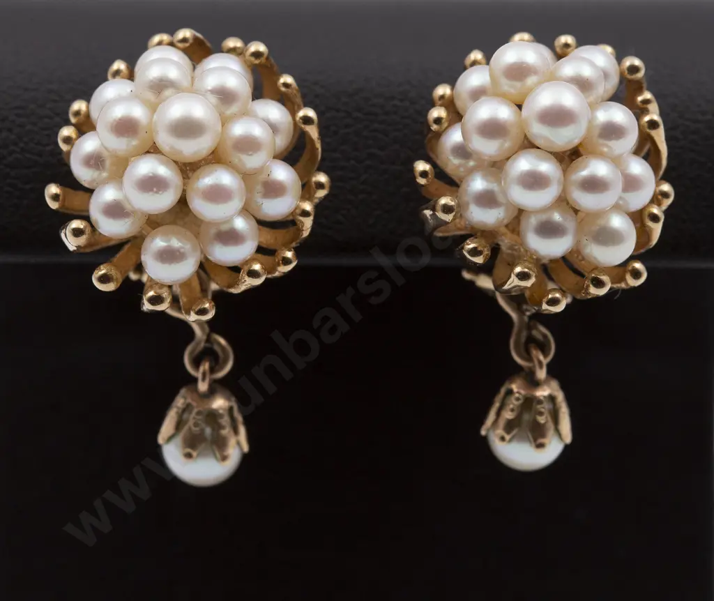 Pair 18ct Mikimoto Cultured Pearl Earrings Image 1++