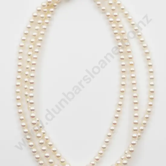 Mikimoto Triple Uniform Strand Cultured Pearl Necklace