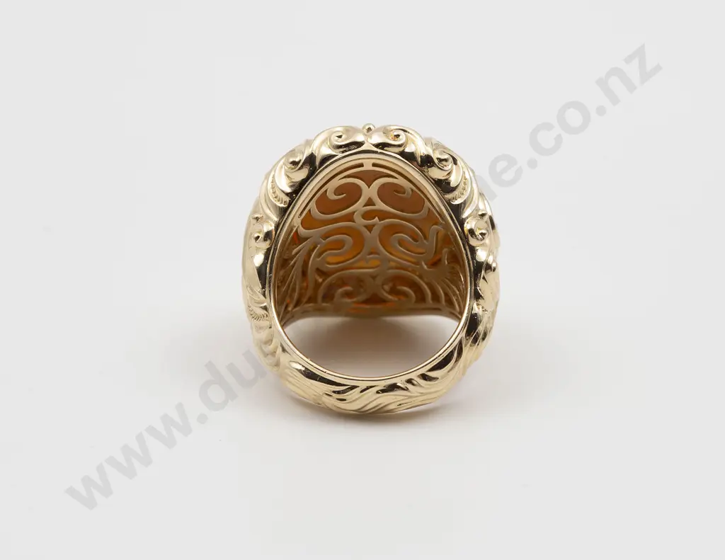 14ct Yellow Gold Single Lightning Ridge Opal Gents Dress Ring Image 1++