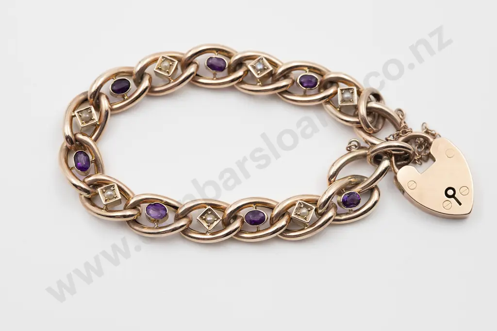 C1900 9ct Trace Link Bracelet Image 1++