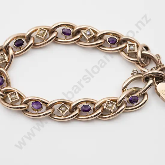 C1900 9ct Trace Link Bracelet