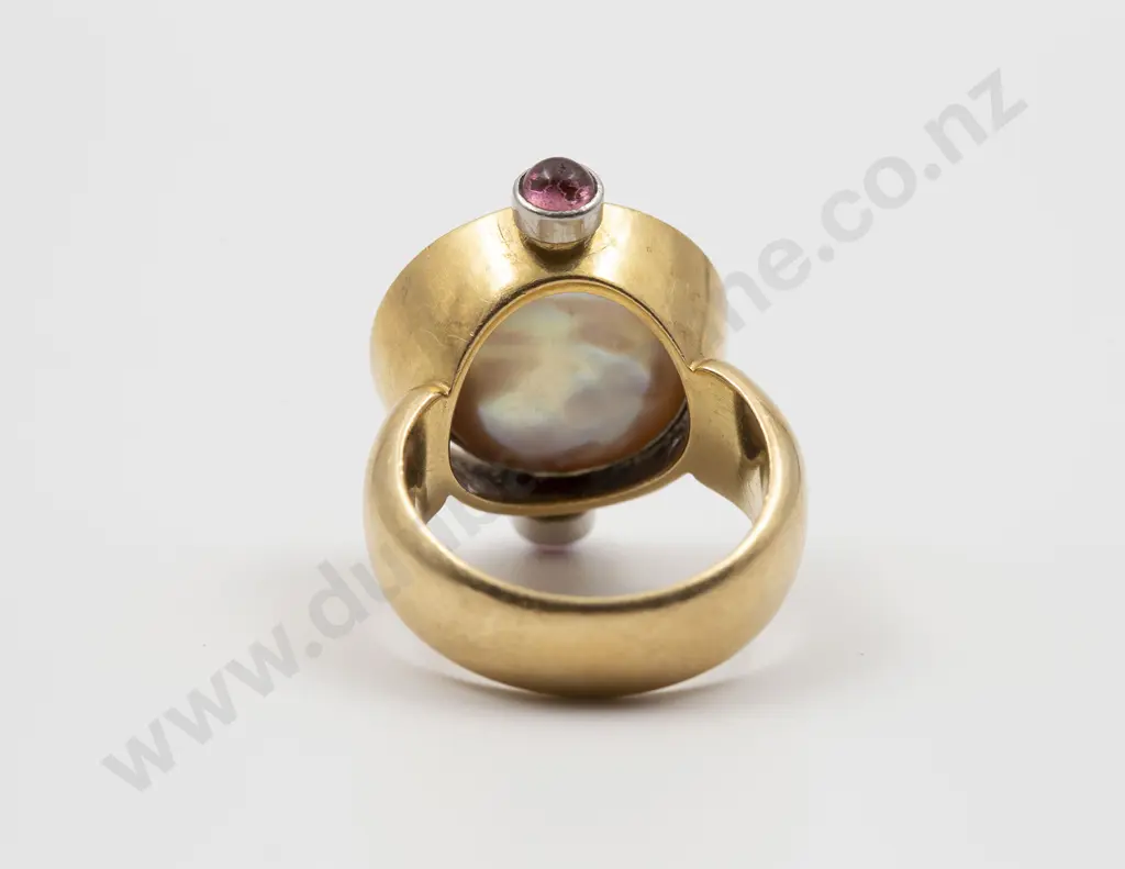 Tony Williams of Dunedin 18ct Pink Pearl Swivel Ring Image 1++
