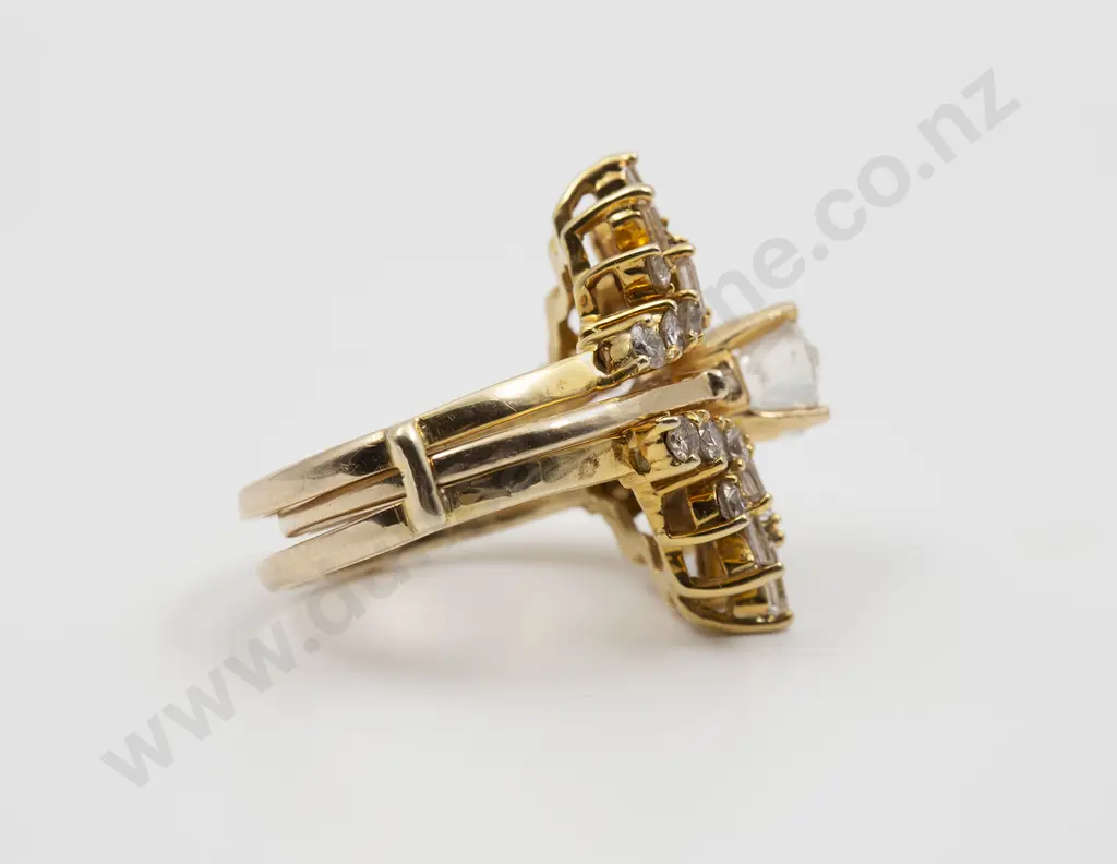 14ct Diamond Cluster Cocktail Ring in Two Parts Image 1++