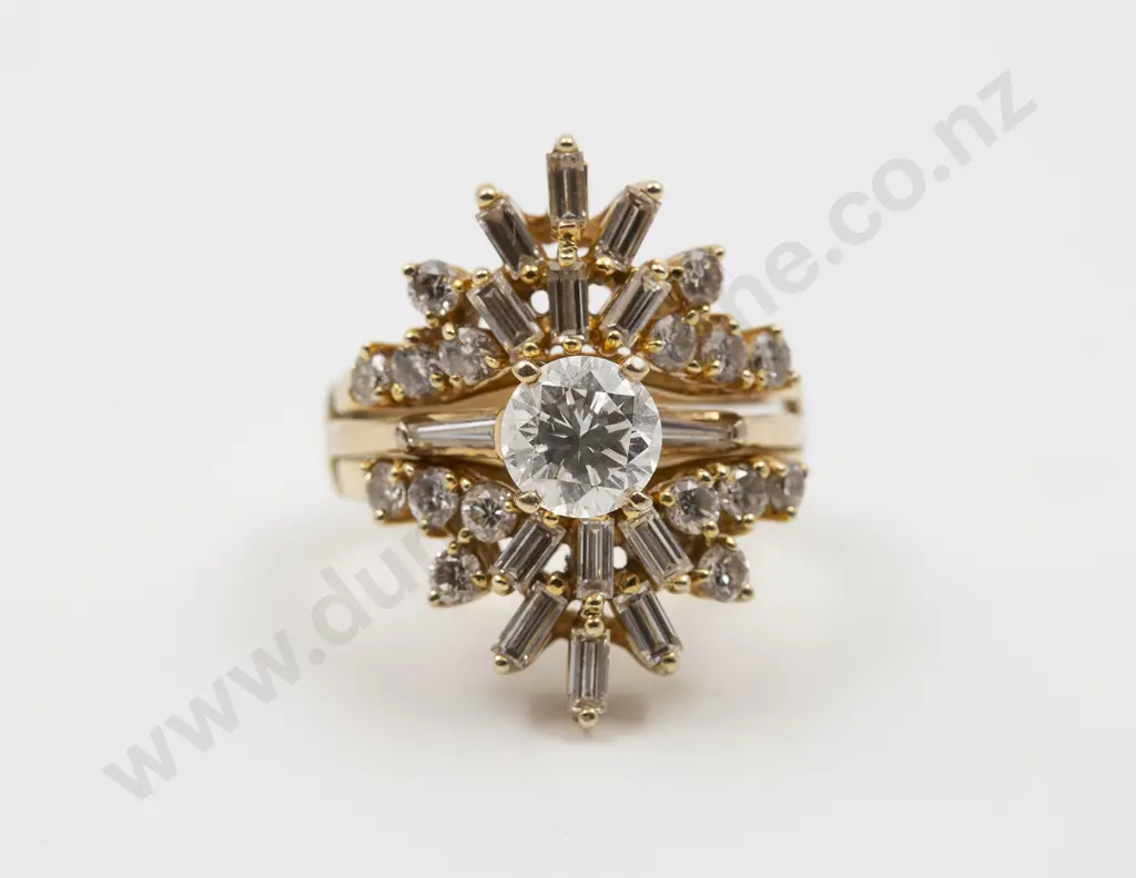 14ct Diamond Cluster Cocktail Ring in Two Parts Image 1++