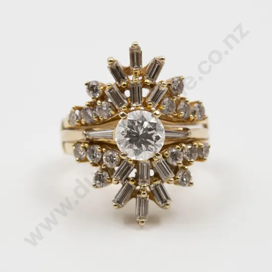 14ct Diamond Cluster Cocktail Ring in Two Parts