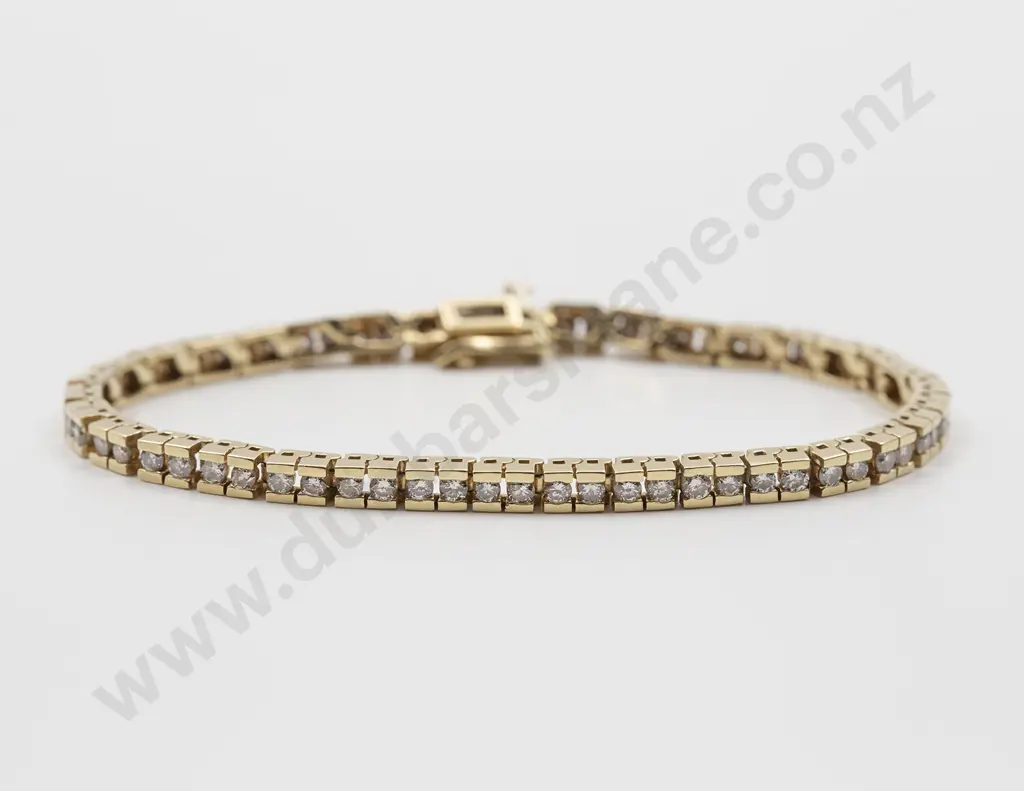 14ct 70stone Diamond Tennis Style Bracelet Image 1++
