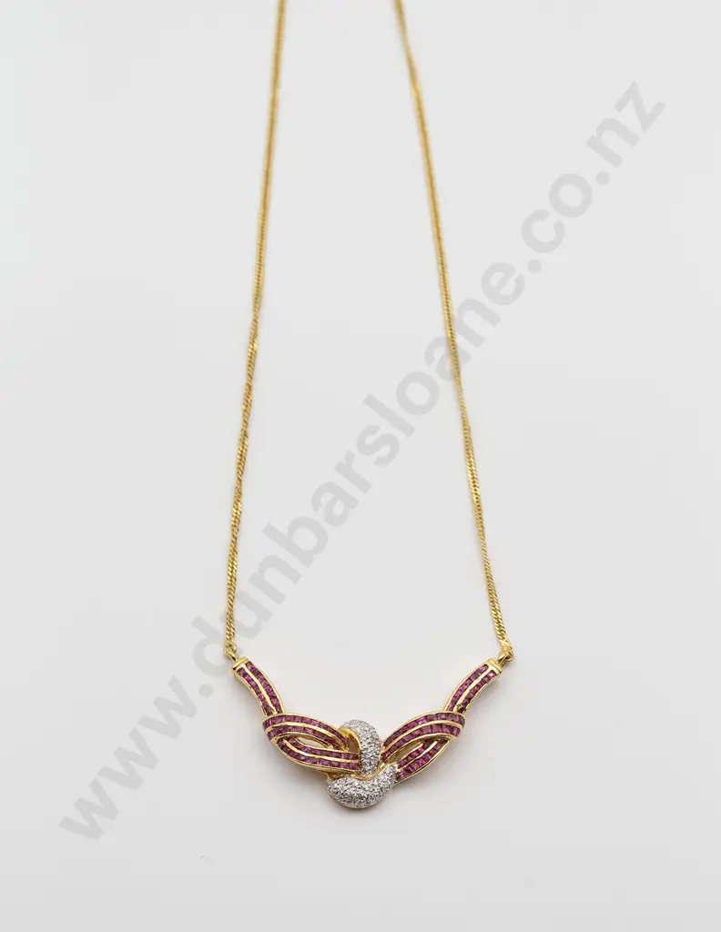18ct Ruby and Diamond Necklet Image 1++