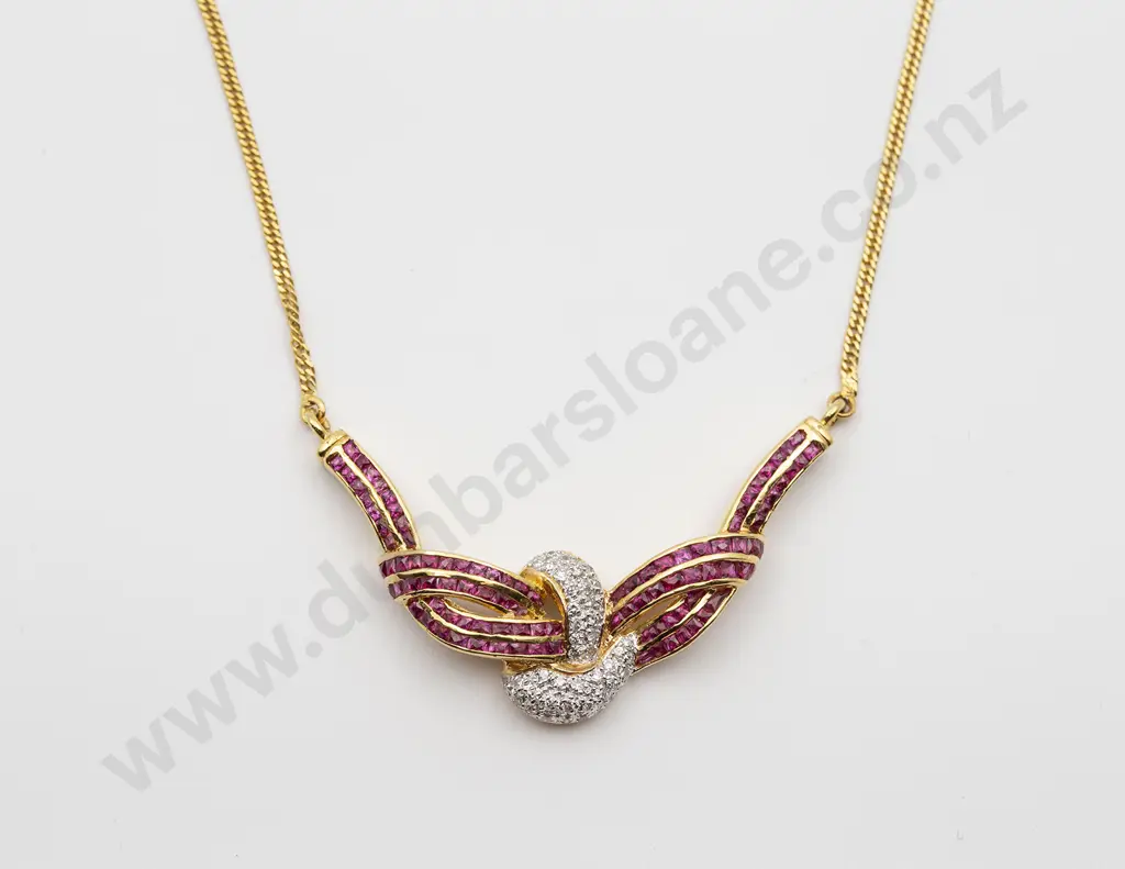18ct Ruby and Diamond Necklet Image 1++