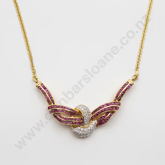 18ct Ruby and Diamond Necklet