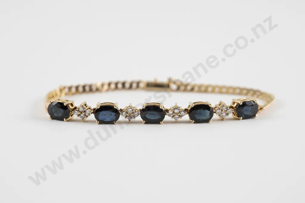 18ct Sapphire and Diamond Bracelet Image 1++