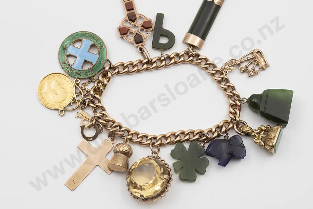 Victorian 15ct Curb Link Charm Bracelet Image 1++