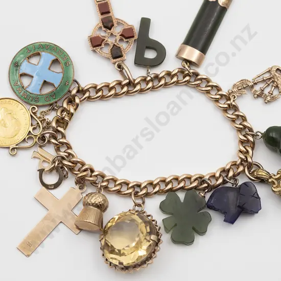 Victorian 15ct Curb Link Charm Bracelet