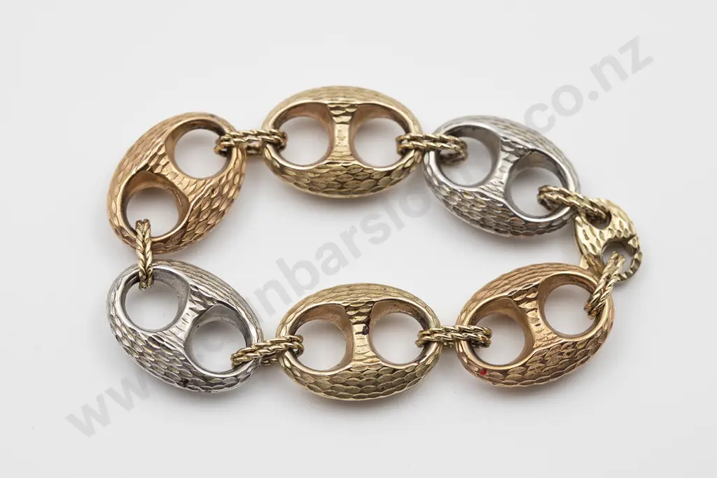 Italian 9ct Tri-Colour Gold Bracelet Image 1++