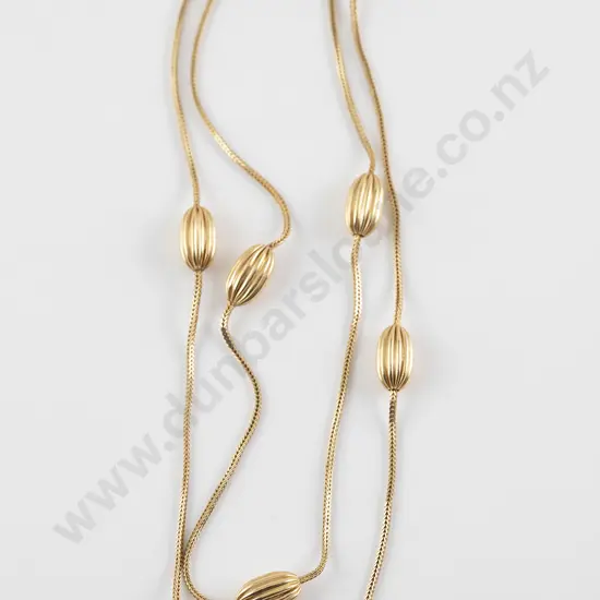 18ct Fancy Beaded Rope Neck Chain