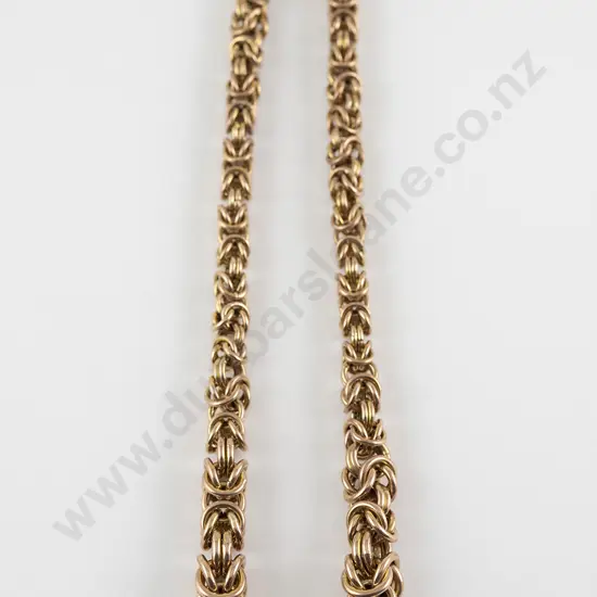 9ct Rose Gold Graduated 'Byzantine' Link Neck Chain
