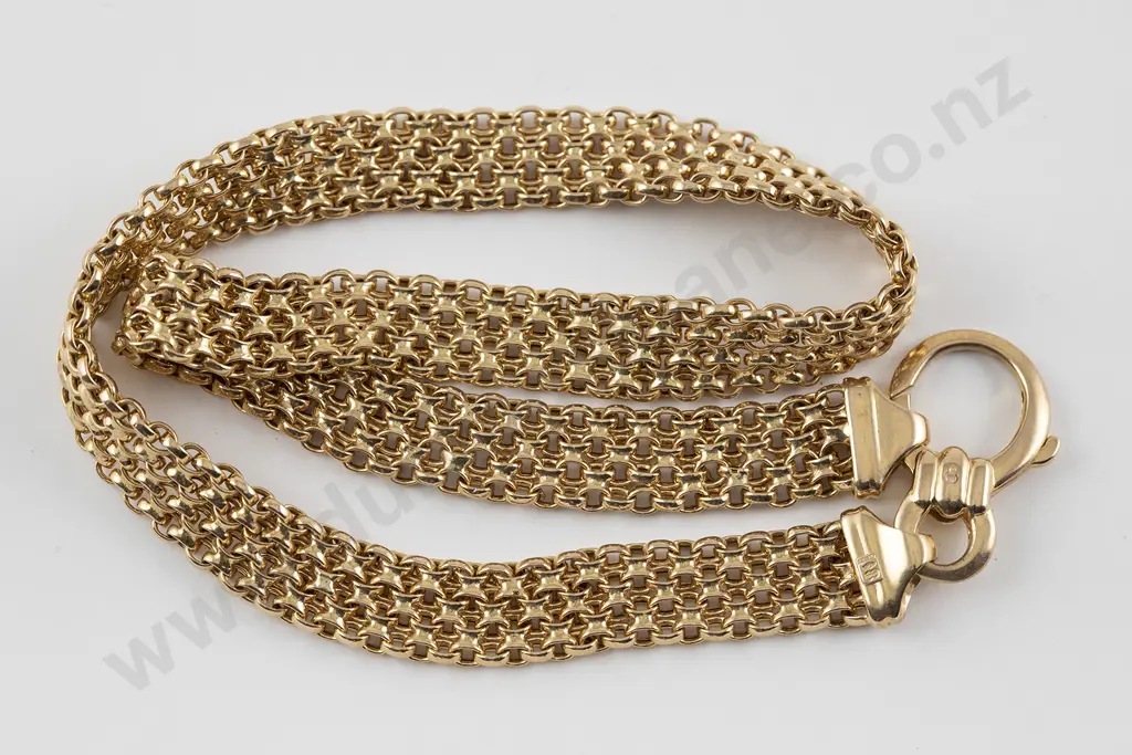 9ct Fancy Multi-Trace Link Necklet Image 1++