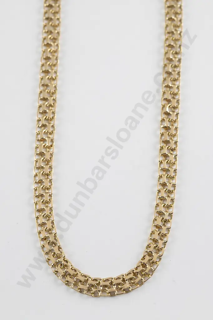 14ct Fancy Multi Flat Curb Link Necklet Image 1++