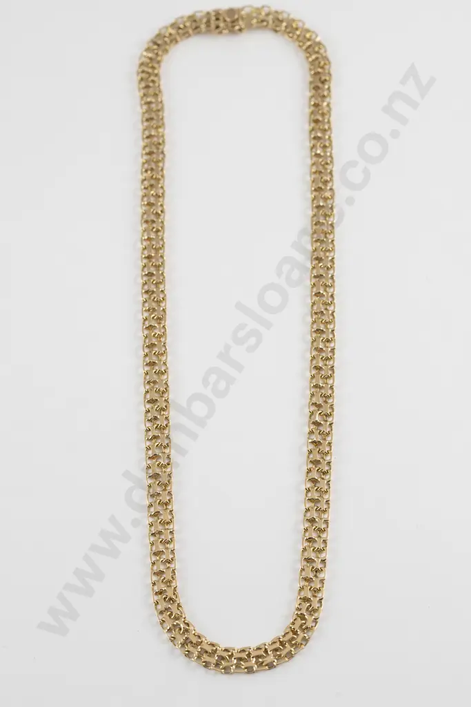 14ct Fancy Multi Flat Curb Link Necklet Image 1++