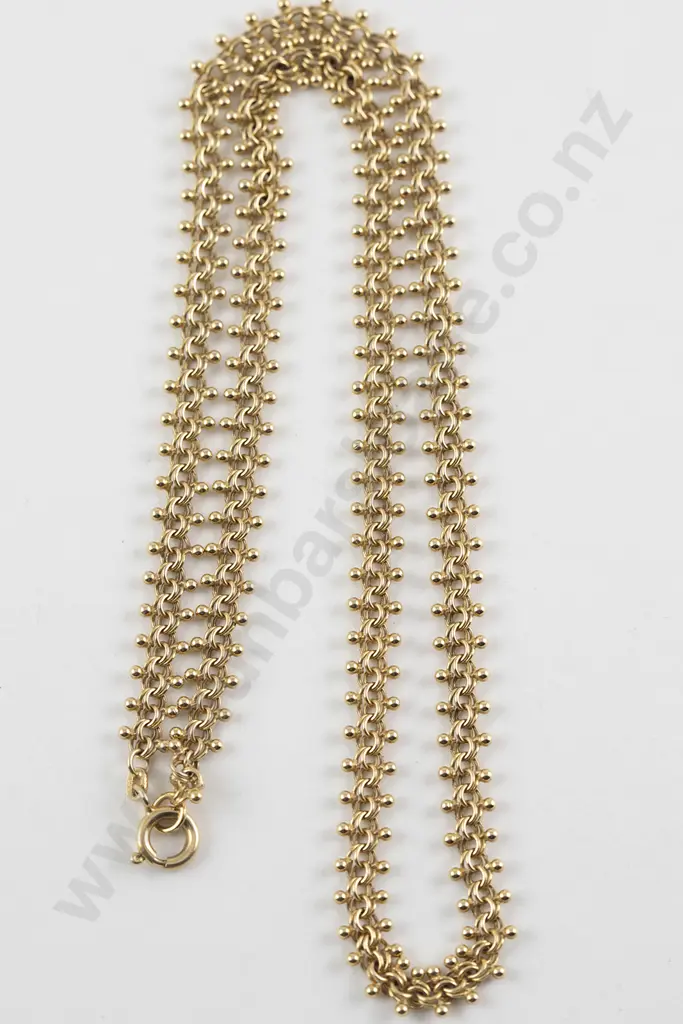 14ct Modern Fancy Double Curb Link Necklace Image 1++