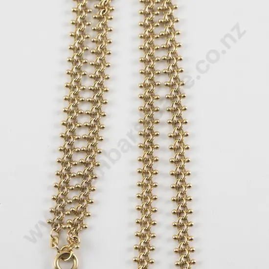 14ct Modern Fancy Double Curb Link Necklace