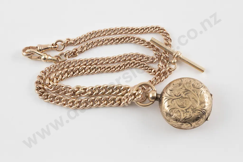 9ct Graduated Curb Link Albert Chain Image 1++