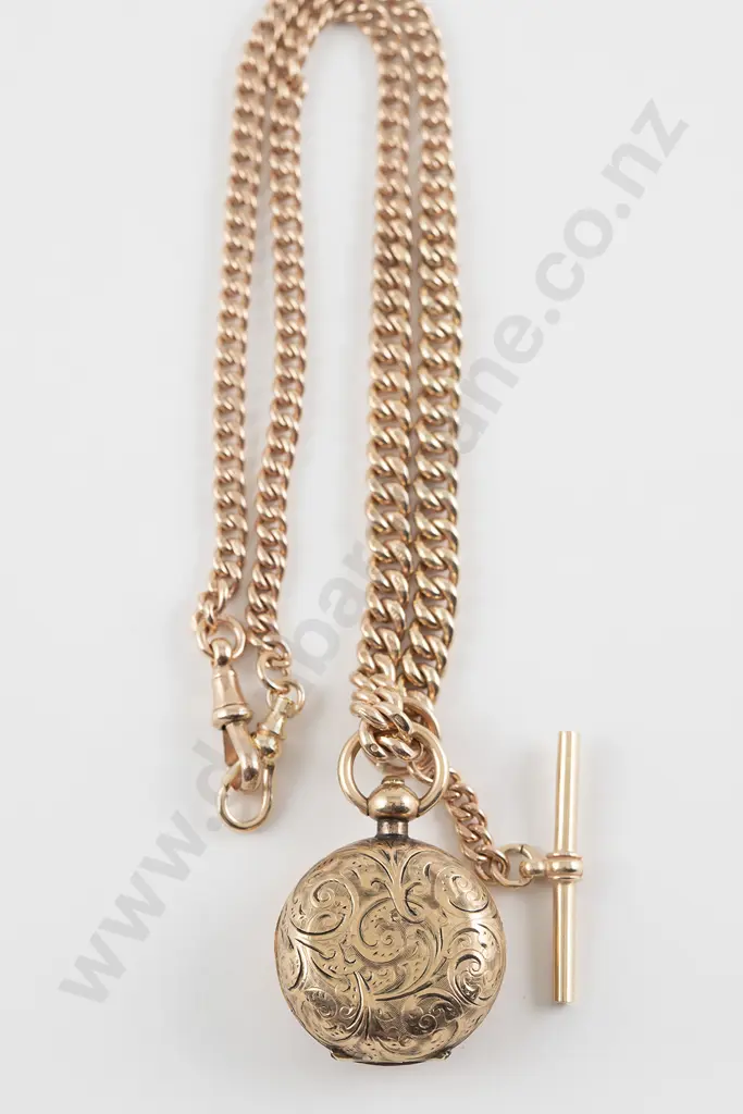 9ct Graduated Curb Link Albert Chain Image 1++