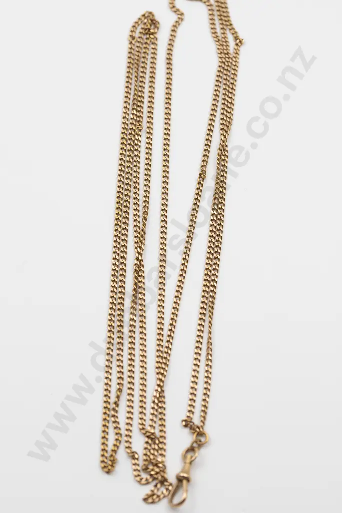 18ct Flat Facet Curb Link Muff Chain Image 1++