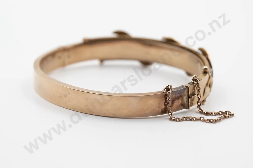 Edwardian 9ct Fancy Hinged Snap Bangle Image 1++