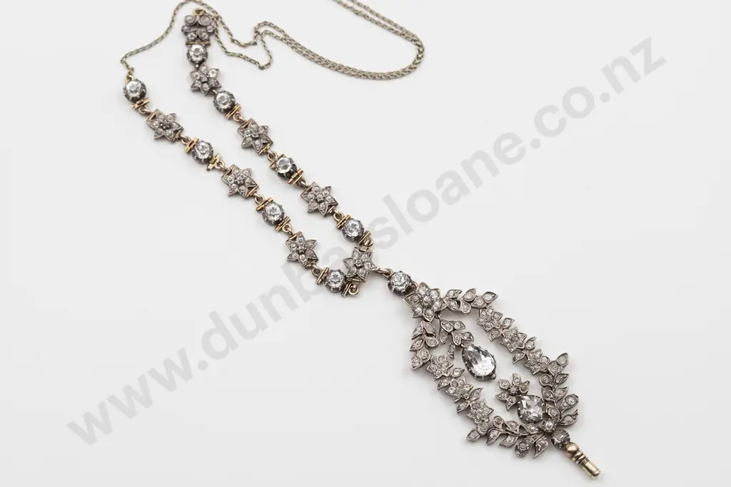 Early C19th Ornate Diamond Paste Chatelaine Key Pendant Image 1++