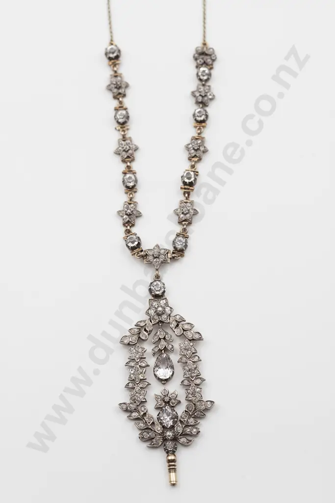 Early C19th Ornate Diamond Paste Chatelaine Key Pendant Image 1++