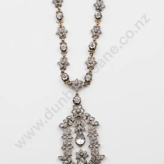 Early C19th Ornate Diamond Paste Chatelaine Key Pendant