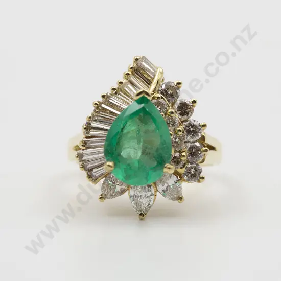 18ct 26stone Emerald and Diamond Cluster Ring