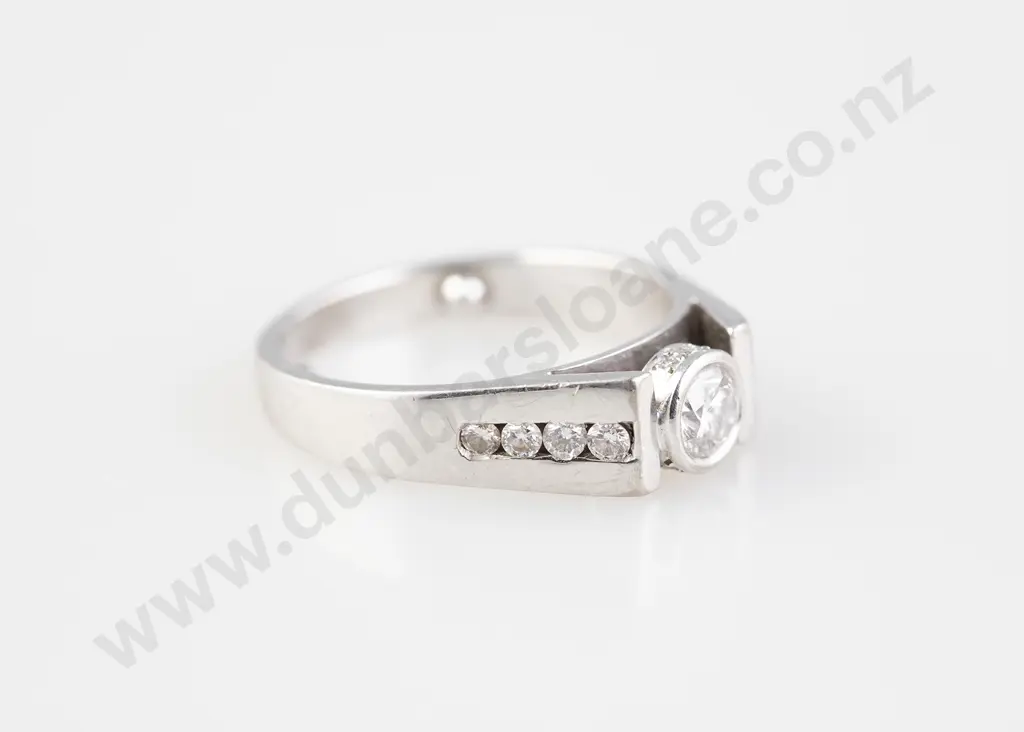 18ct White Gold Solitaire Diamond Ring Image 1++