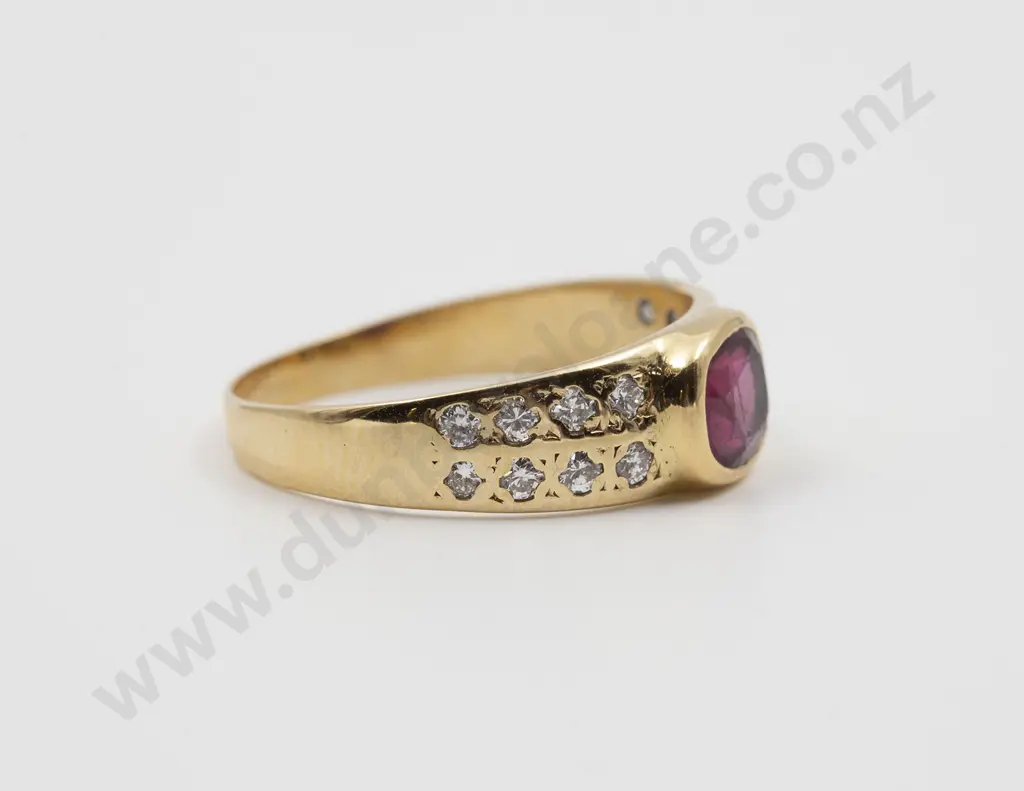 14ct 17stone Ruby and Diamond Band Ring Image 1++