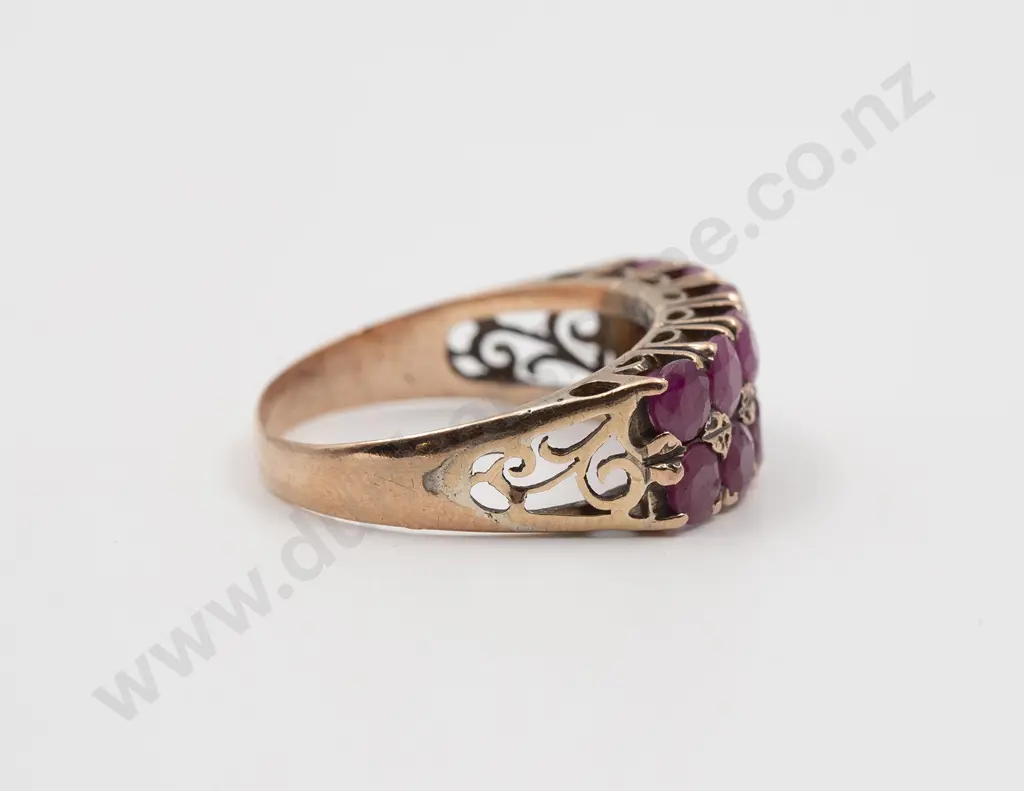18ct Twelve Stone Ruby Band Ring Image 1++