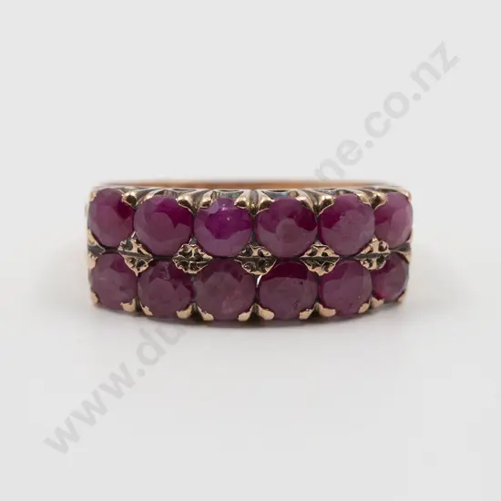18ct Twelve Stone Ruby Band Ring