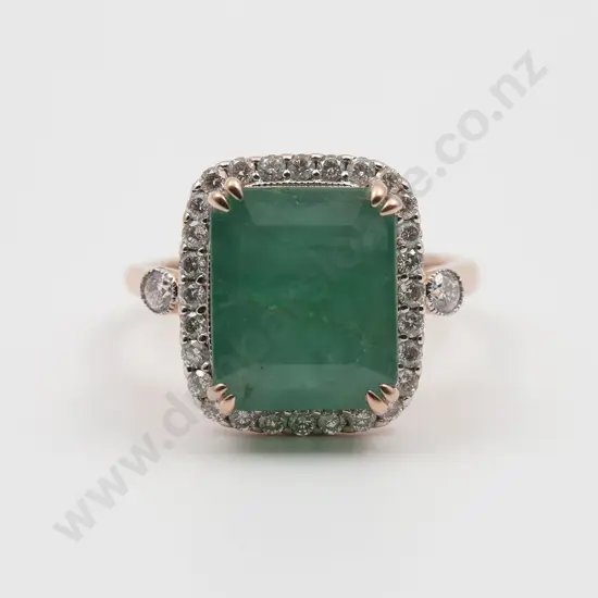14ct 29stone Emerald and Diamond Cluster Ring