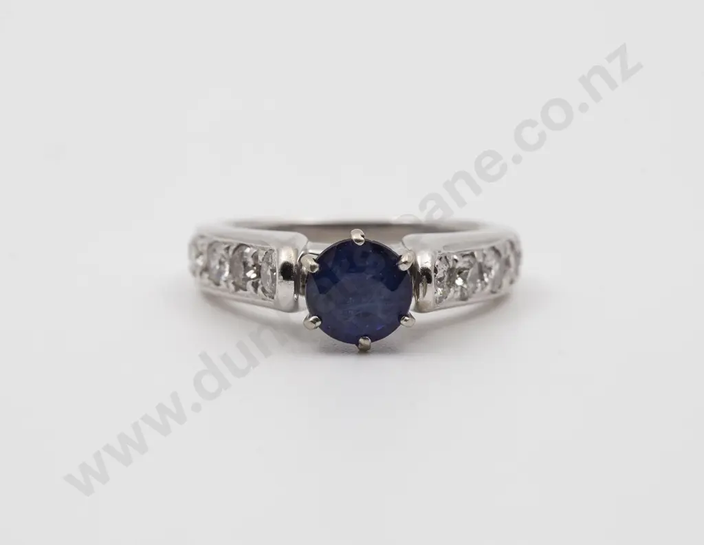 14ct White Gold 13stone Sapphire and Diamond Ring Image 1++