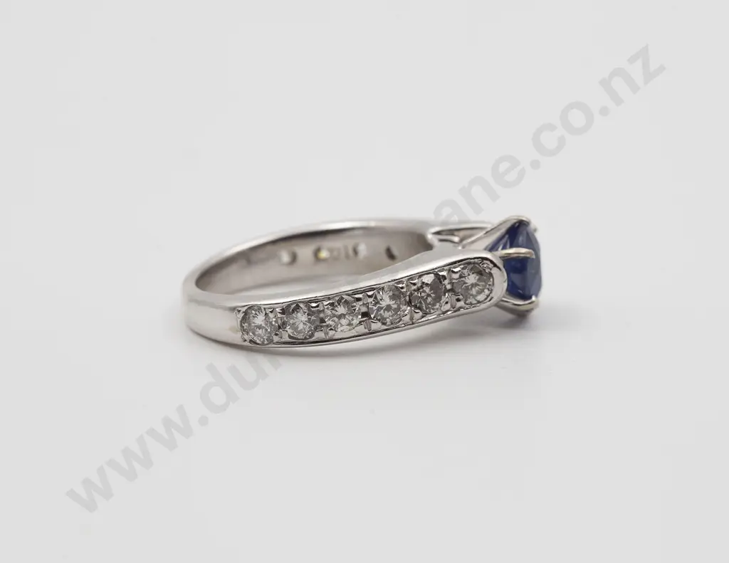 14ct White Gold 13stone Sapphire and Diamond Ring Image 1++