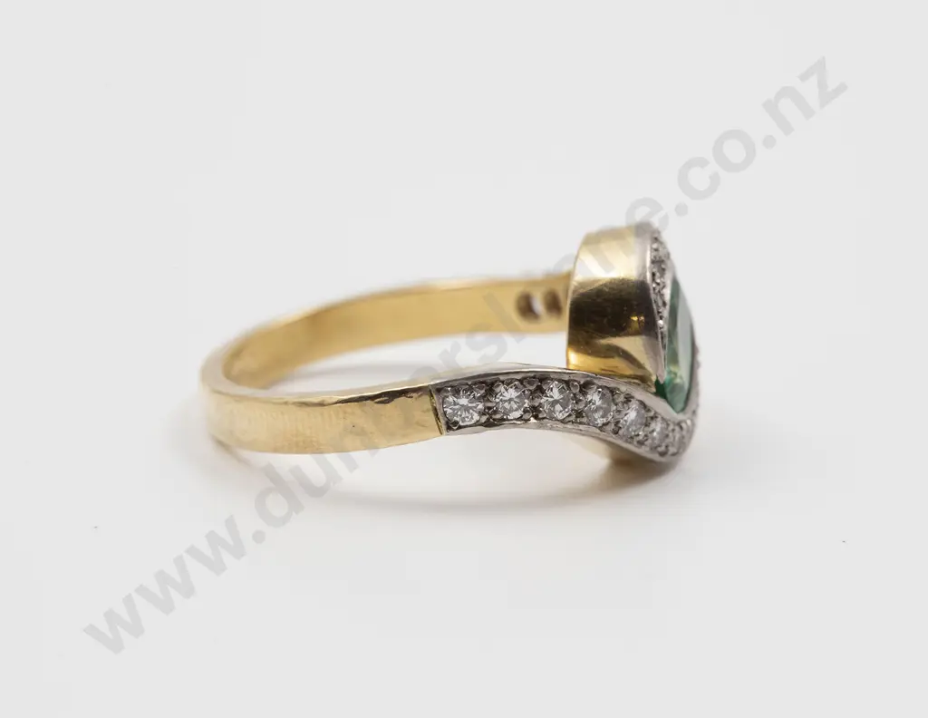 18ct 21stone Emerald and Diamond Dress Ring Image 1++
