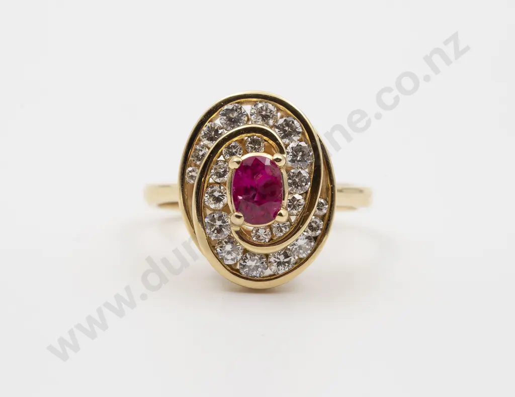 18ct 23stone Ruby and Diamond Ring Image 1++